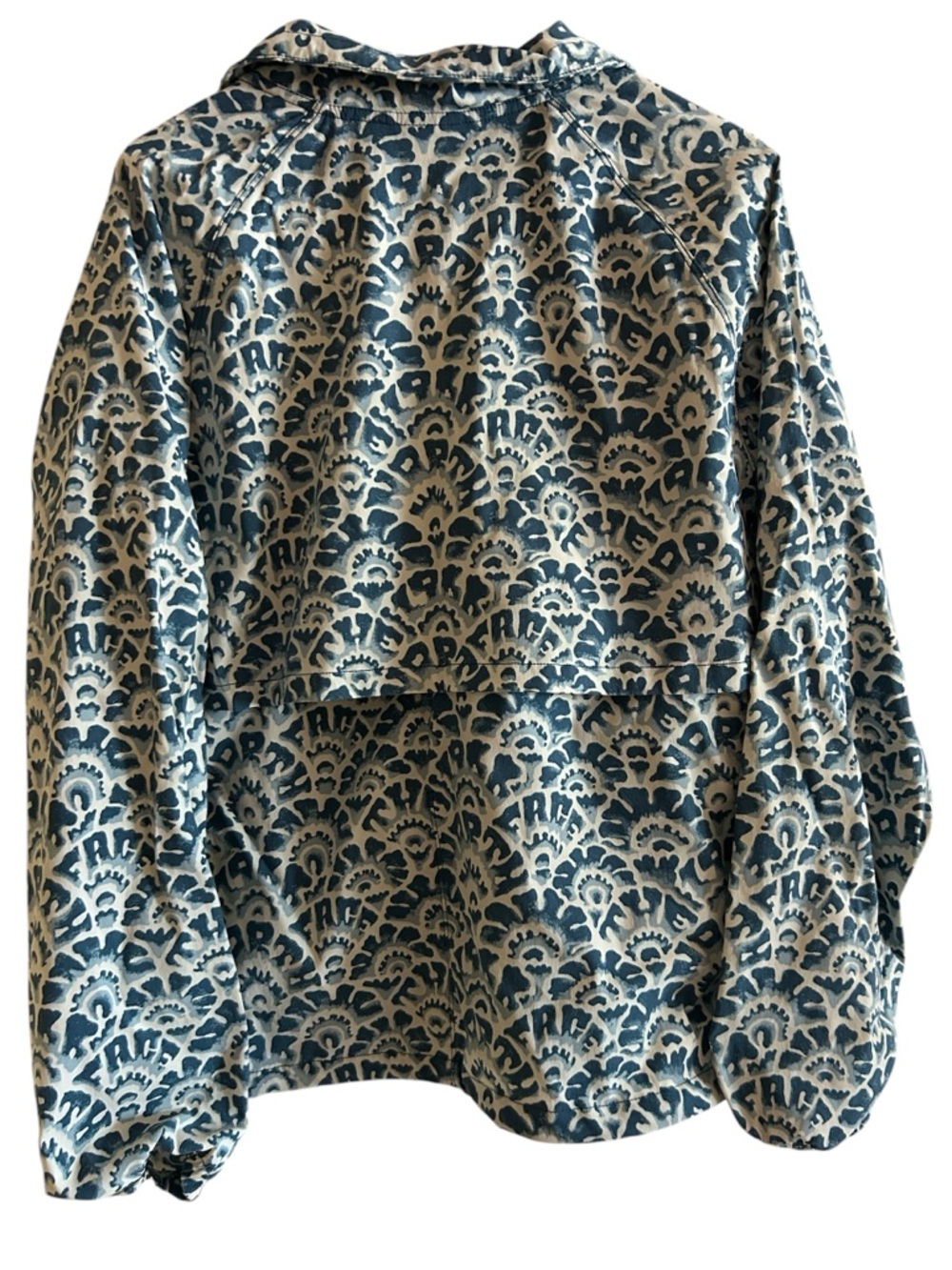 The North Face Anorak Wind breaker teal & Cream Printed Half-Zip Pullover Jacket - Picture 2 of 4